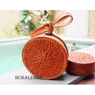 circle full leather sling bags large size handmade